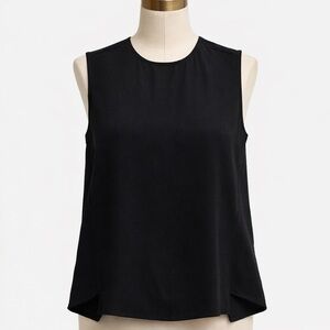 A.L.C. Black Sleeveless Silk Crepe Minimalist Tank Top Womens 0 / XS